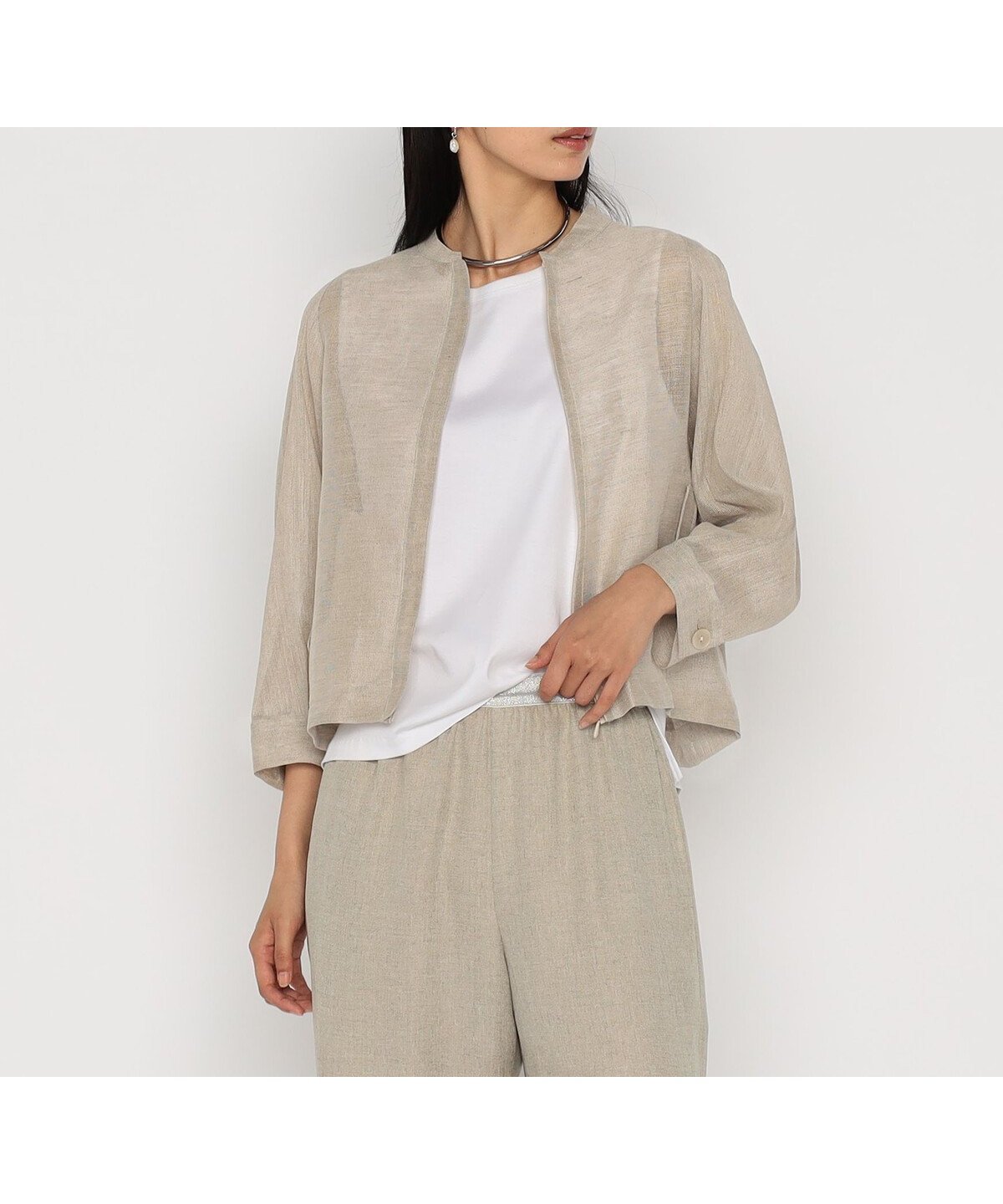 【コムサ/COMME CA】の綿麻からみ 麻メッシュブルゾン インテリア・キッズ・メンズ・レディースファッション・服の通販 founy(ファニー) 　ファッション　Fashion　レディースファッション　WOMEN　アウター　Coat Outerwear　ブルゾン　Blouson/Jackets　ギャザー　Gather　ジャケット　Jacket　フロント　Front　ブルゾン　Blouson　ポケット　Pocket　メッシュ　Mesh　リネン　Linen　切替　Switching　夏　Summer　15:亜麻|ID: prp329100004512795 ipo3291000000031880115