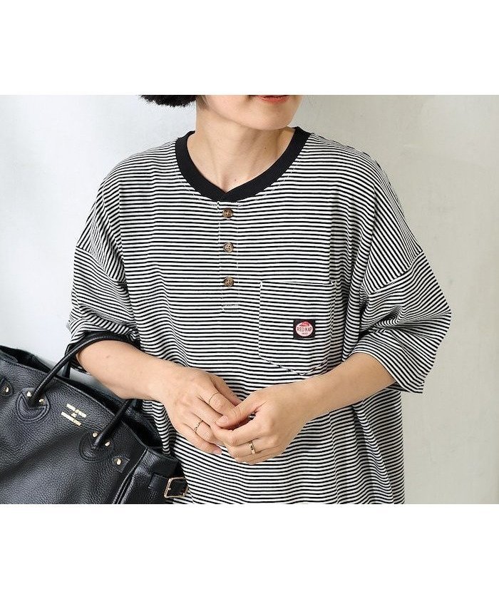 【フリークスストア/FREAK'S STORE】の別注 ヘンリーネックワンピース 25SS インテリア・キッズ・メンズ・レディースファッション・服の通販 founy(ファニー) 　ファッション　Fashion　レディースファッション　Fashion for Women　ワンピース　Dresses　2025年　2025　2025春夏・S/S　Spring/Summer 2025 SS25　シンプル　Simple, Minimal　スペシャル　Special, Limited Edition　ベーシック　Basic, Essential　ボーダー　Border, Stripe　ポケット　Pocket, Pocket Detail　別注　Limited Edition, Custom Order　夏　Summer　旅行　Travel　S/S・春夏　SS, Spring/Summer, Warm Season　ボーダー/ストライプ|ID: prp329100004512863 ipo3291000000033091643