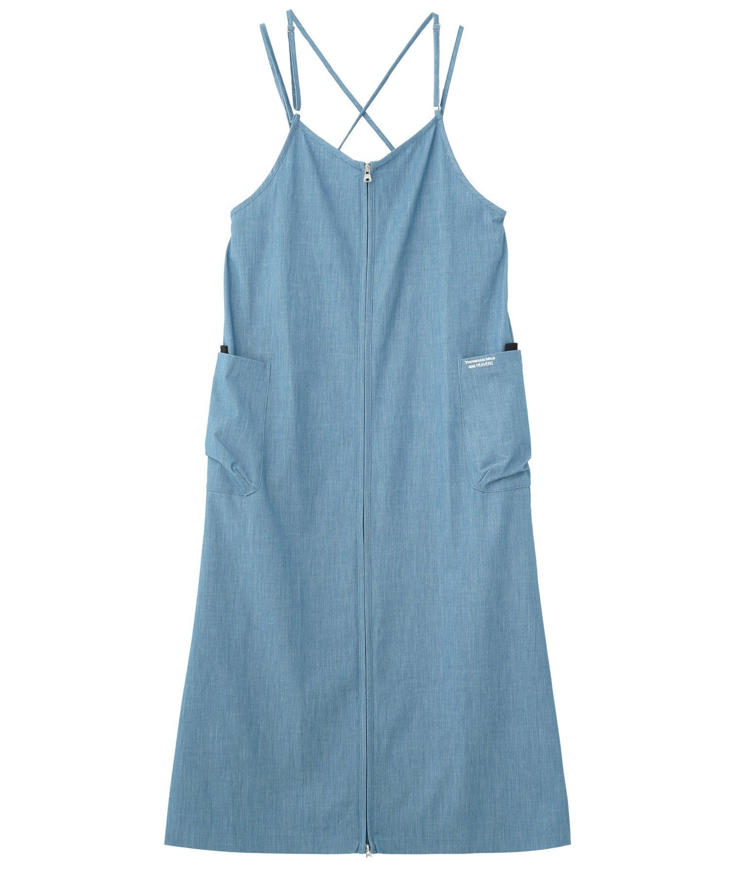 【ローズバッド/ROSE BUD】のTHOUSAND MILExGENE HEAVENS/BACK CROSS NALLOW STRAP DRESS インテリア・キッズ・メンズ・レディースファッション・服の通販 founy(ファニー) 　ファッション　Fashion　レディースファッション　WOMEN　ワンピース　Dress　ドレス　Party Dresses　アウトドア　Outdoor　カリフォルニア　California　キャミワンピース　Cami Dress　軽量　Lightweight　シンプル　Simple　スタイリッシュ　Stylish　ストレッチ　Stretch　センター　Center　タンク　Tank　人気　Popularity　バランス　Balance　フェミニン　Feminine　フロント　Front　ボトム　Bottom　ポケット　Pocket　ラップ　Wrap　再入荷　Restock/Back In Stock/Re Arrival　おすすめ　Recommend　夏　Summer　BLUE|ID: prp329100004512885 ipo3291000000031880876