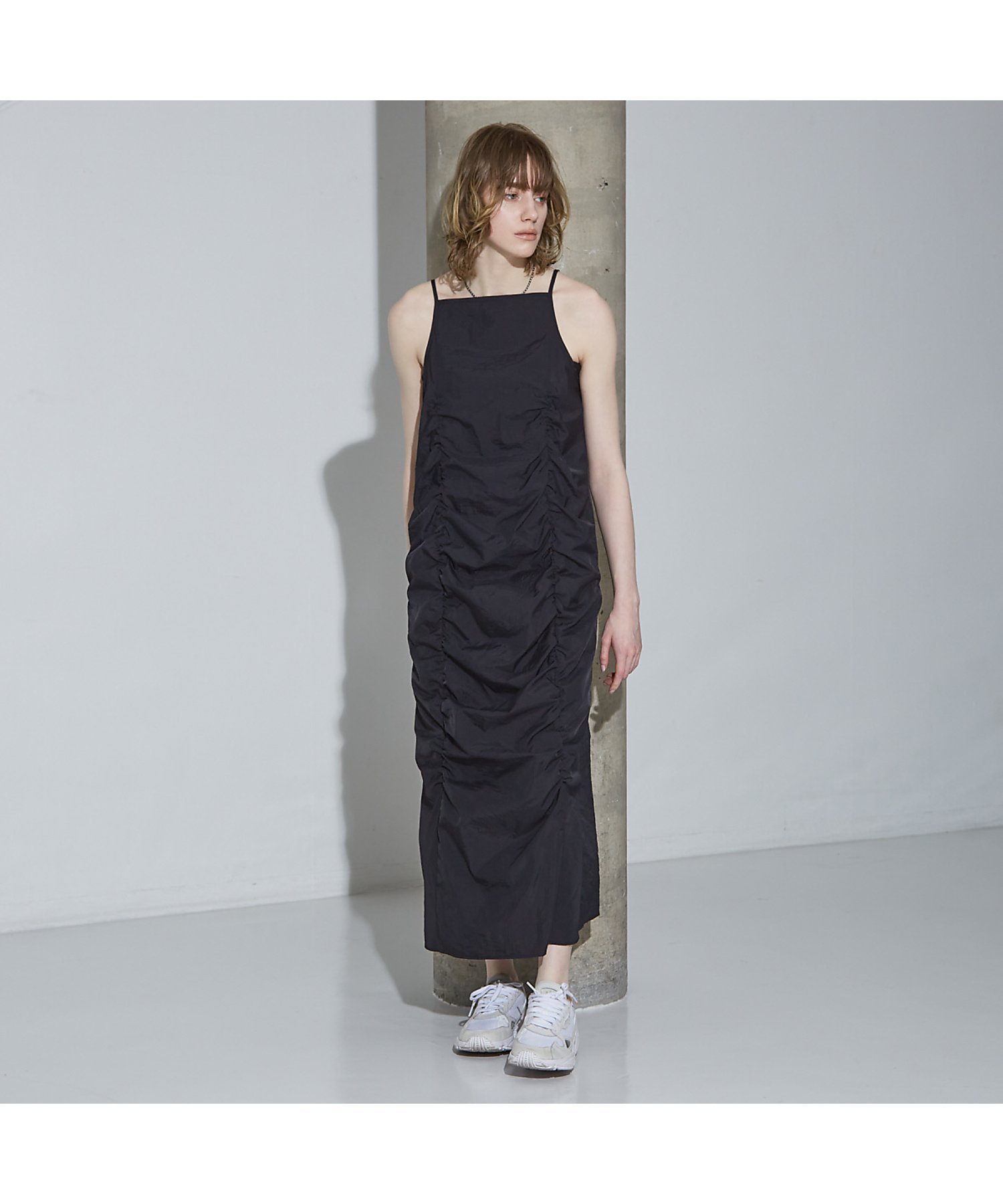 【その他のブランド/Other】のギャザー キャミワンピース インテリア・キッズ・メンズ・レディースファッション・服の通販 founy(ファニー) 　ファッション　Fashion　レディースファッション　WOMEN　ワンピース　Dress　キャミワンピース　No Sleeve Dresses　おすすめ　Recommend　インナー　Inner　キャミワンピース　Cami Dress　ギャザー　Gather　シンプル　Simple　フロント　Front　ロング　Long　ワッシャー　Washer　ブラック|ID: prp329100004512940 ipo3291000000031943909