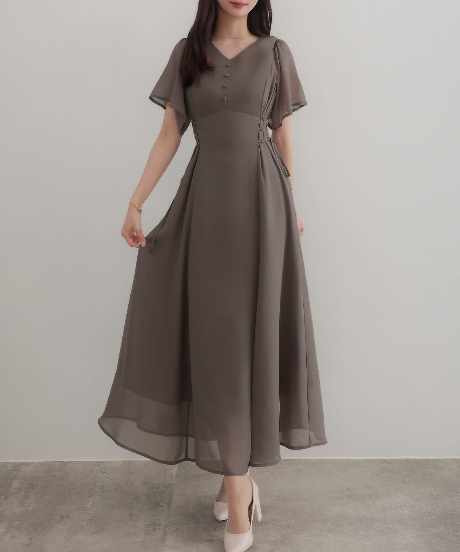 【ジュノア/JUNOAH】のCENEA 2wayVネックシアーコルセットワンピース インテリア・キッズ・メンズ・レディースファッション・服の通販 founy(ファニー) 　ファッション　Fashion　レディースファッション　WOMEN　ワンピース　Dress　チャコール|ID: prp329100004513017 ipo3291000000031965259