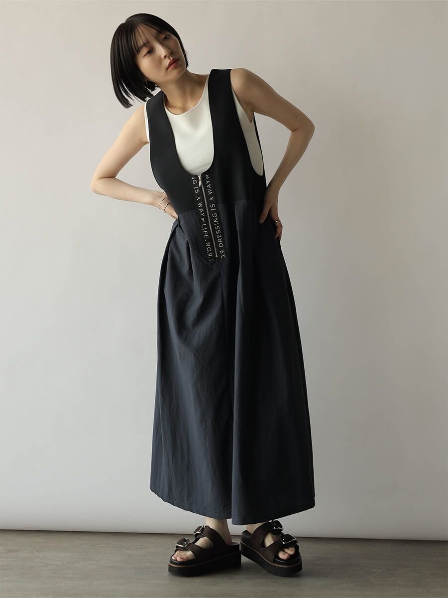 【ラシュッド/LASUD】の2WAYロゴテープジャンパースカート インテリア・キッズ・メンズ・レディースファッション・服の通販 founy(ファニー) 　ファッション　Fashion　レディースファッション　Fashion for Women　スカート　Skirts　おすすめ　Recommended / Our Picks　インナー　Innerwear　キャミソール　Camisole, Spaghetti Strap Top　スポーツ　Sports, Activewear　タンク　Tank Top, Sleeveless Top　ポケット　Pocket, Pocket Detail　夏　Summer　軽量　Lightweight, Ultra Light　ネイビー|ID: prp329100004513375 ipo3291000000032722059