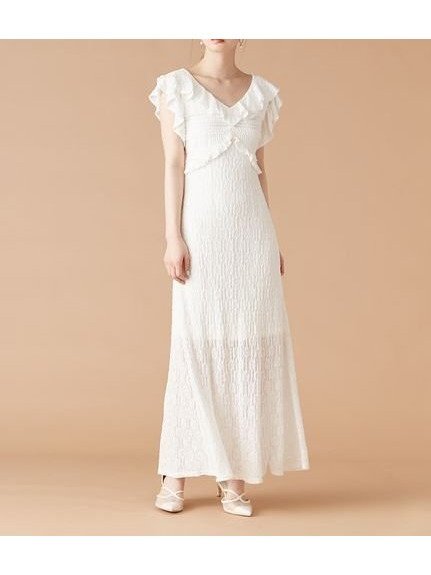 【リリーブラウン/Lily Brown】のカットレースフリルワンピース 人気、トレンドファッション・服の通販 founy(ファニー) 　ファッション　Fashion　レディースファッション　WOMEN　ワンピース　Dress　イエロー　Yellow　エレガント 上品　Elegant　ストレッチ　Stretch　フェミニン　Feminine　フリル　Frills　フレア　Flare　人気　Popularity　今季　This Season　夏　Summer　 other-1|ID: prp329100004513806 ipo3291000000031890723