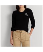 【ラルフローレン/RALPH LAUREN】のボタントリム ケーブルニット コットン セーター 人気、トレンドファッション・服の通販 founy(ファニー) ファッション Fashion レディースファッション WOMEN トップス・カットソー Tops/Tshirt ニット Knit Tops クラシック Classic スリム Slim セーター Sweater 長袖 Long Sleeve フィット Fit thumbnail 001ブラック|ID: prp329100004513825 ipo3291000000031890860