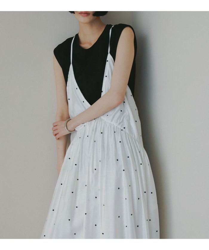 【その他のブランド/Other】のドットシシュウキャミワンピース インテリア・キッズ・メンズ・レディースファッション・服の通販 founy(ファニー) https://founy.com/ ファッション Fashion レディースファッション WOMEN ワンピース Dress キャミワンピース No Sleeve Dresses インナー Inner デニム Denim フロント Front ポケット Pocket リボン Ribbon 夏 Summer 洗える Washable 軽量 Lightweight |ID: prp329100004513918 ipo3291000000031891449