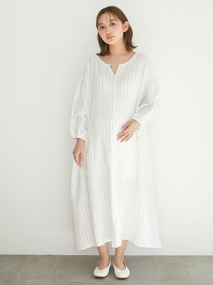 【ジェラート ピケ/gelato pique / KIDS】の【販路限定】マタニティガーゼワンピース インテリア・キッズ・メンズ・レディースファッション・服の通販 founy(ファニー) 　ファッション　Fashion　キッズファッション　KIDS　ワンピース　Dress/Kids　おすすめ　Recommend　インナー　Inner　ストライプ　Stripe　ダブル　Double　フロント　Front　ロング　Long　ワンポイント　One Point　STRIPE[932]|ID: prp329100004514075 ipo3291000000031892871