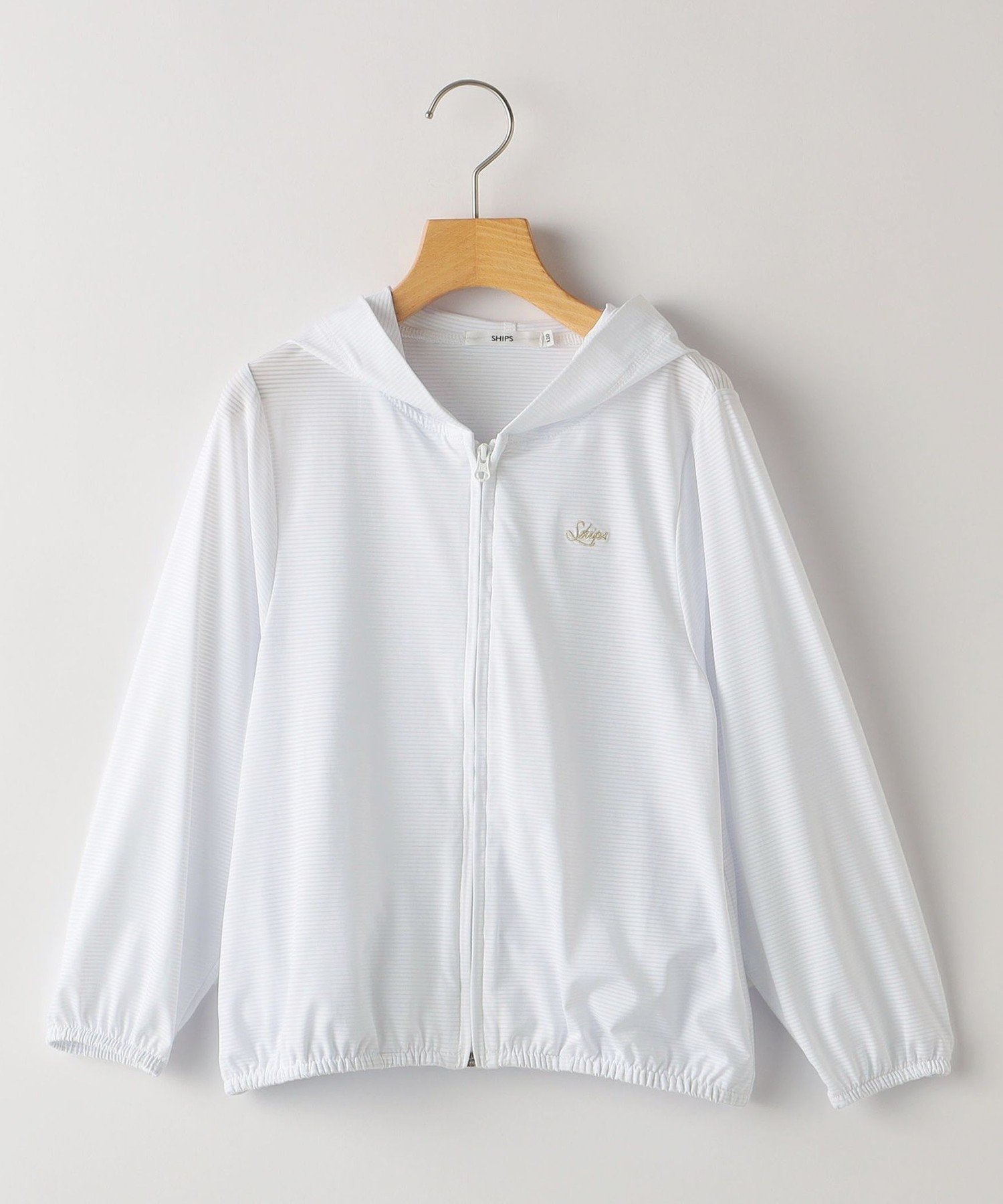 【シップス/SHIPS / KIDS】のSHIPS KIDS 140~150cm / 接触冷感/UVカット サンシェード フーディー インテリア・キッズ・メンズ・レディースファッション・服の通販 founy(ファニー) 　ファッション　Fashion　キッズファッション　KIDS　ボーダー　Border　ポケット　Pocket　夏　Summer　春　Spring　S/S・春夏　Ss・Spring/Summer　羽織　Haori　ホワイト|ID: prp329100004514118 ipo3291000000031893176