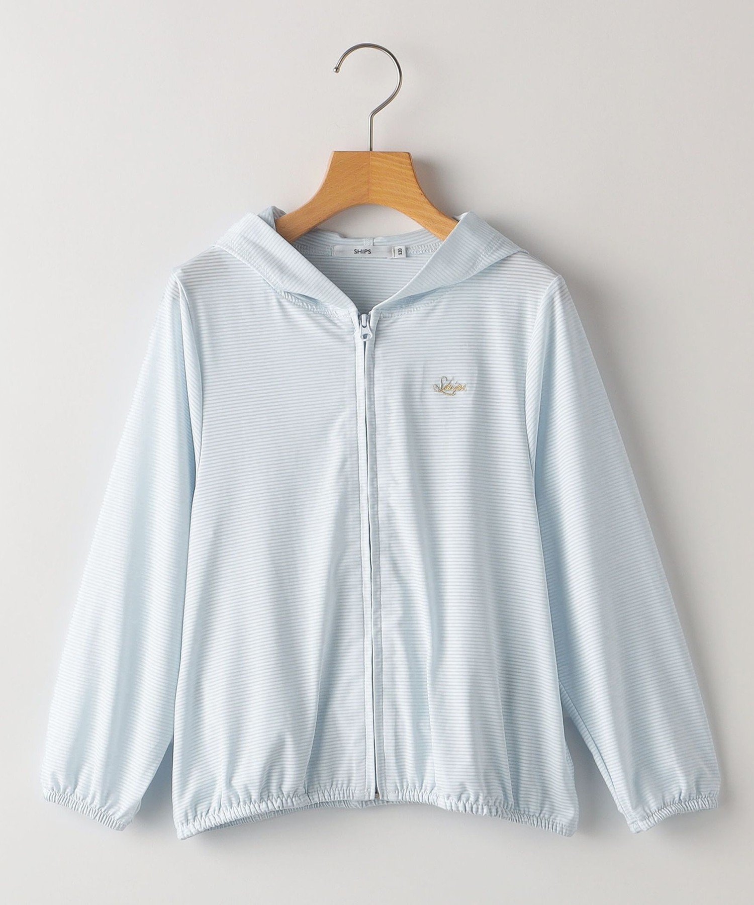 【シップス/SHIPS / KIDS】のSHIPS KIDS 140~150cm / 接触冷感/UVカット サンシェード フーディー インテリア・キッズ・メンズ・レディースファッション・服の通販 founy(ファニー) 　ファッション　Fashion　キッズファッション　KIDS　ボーダー　Border　ポケット　Pocket　夏　Summer　春　Spring　S/S・春夏　Ss・Spring/Summer　羽織　Haori　ライトブルー|ID: prp329100004514118 ipo3291000000031893179