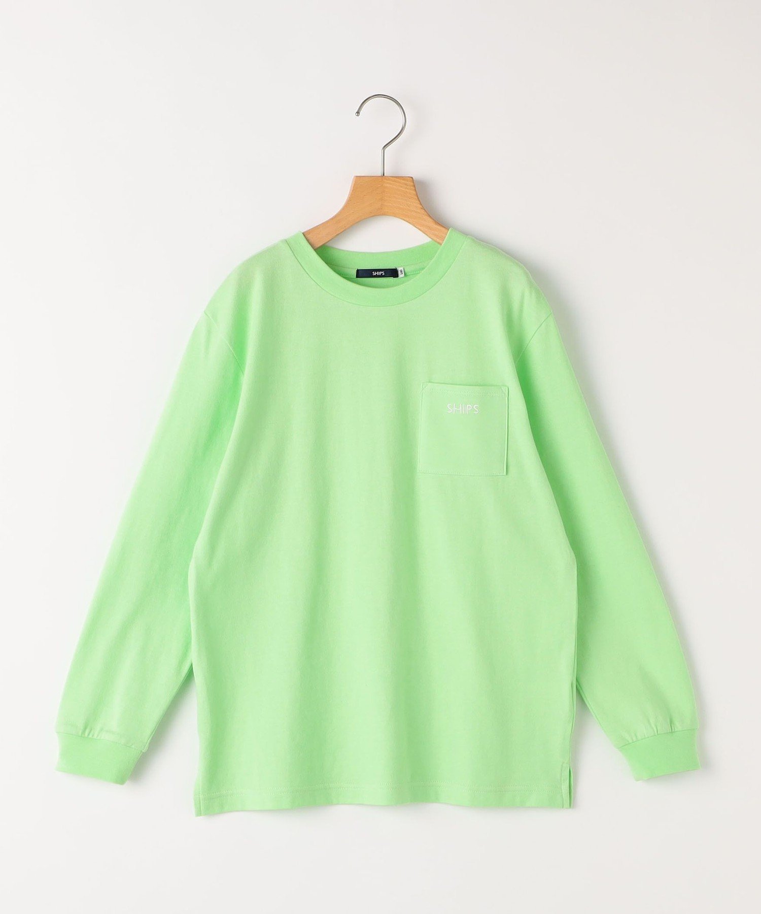 【シップス/SHIPS / KIDS】のSHIPS KIDS 140~160cm / SHIPS ロゴ 長袖 TEE インテリア・キッズ・メンズ・レディースファッション・服の通販 founy(ファニー) 　ファッション　Fashion　キッズファッション　KIDS　インナー　Inner　春　Spring　シンプル　Simple　スタンダード　Standard　スリット　Slit　長袖　Long Sleeve　フィット　Fit　ベーシック　Basic　ボトム　Bottom　ポケット　Pocket　羽織　Haori　ロング　Long　S/S・春夏　Ss・Spring/Summer　おすすめ　Recommend　夏　Summer　ギフト プレゼント　Gift Present　ライトグリーン|ID: prp329100004514150 ipo3291000000031893391
