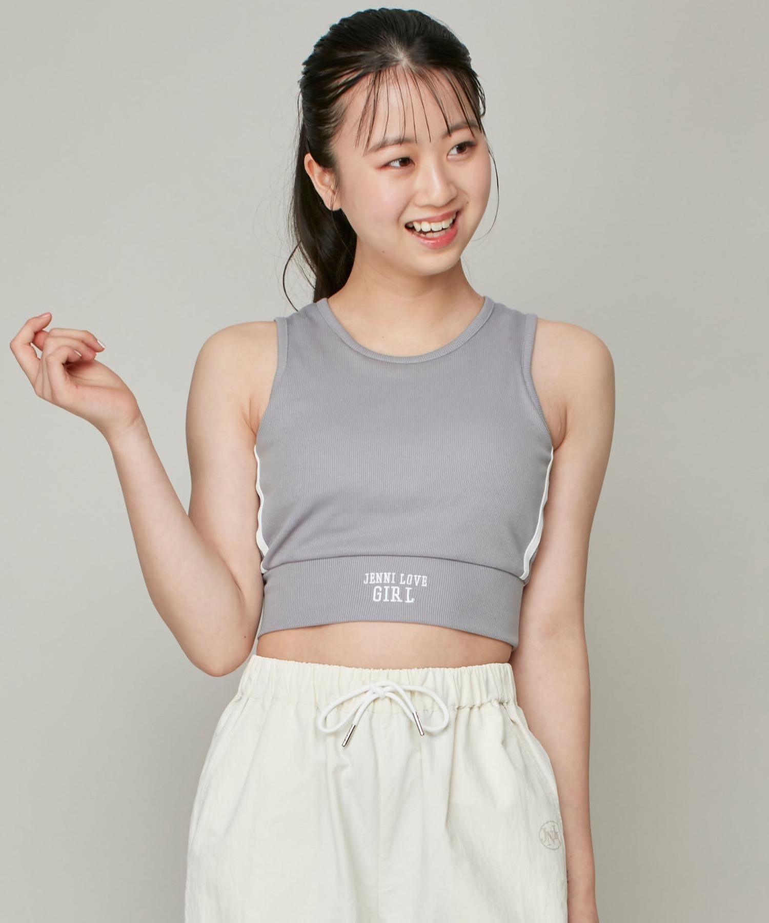 【その他のブランド/Other】の【カップ取り外し可】カップ付きテレコショート丈タンク インテリア・キッズ・メンズ・レディースファッション・服の通販 founy(ファニー) 　ファッション　Fashion　キッズファッション　KIDS　インナー　Inner　ショート　Short　シンプル　Simple　ジャケット　Jacket　タンク　Tank　テレコ　Tereko　ベーシック　Basic　ワンポイント　One Point　グレー|ID: prp329100004514207 ipo3291000000031893698