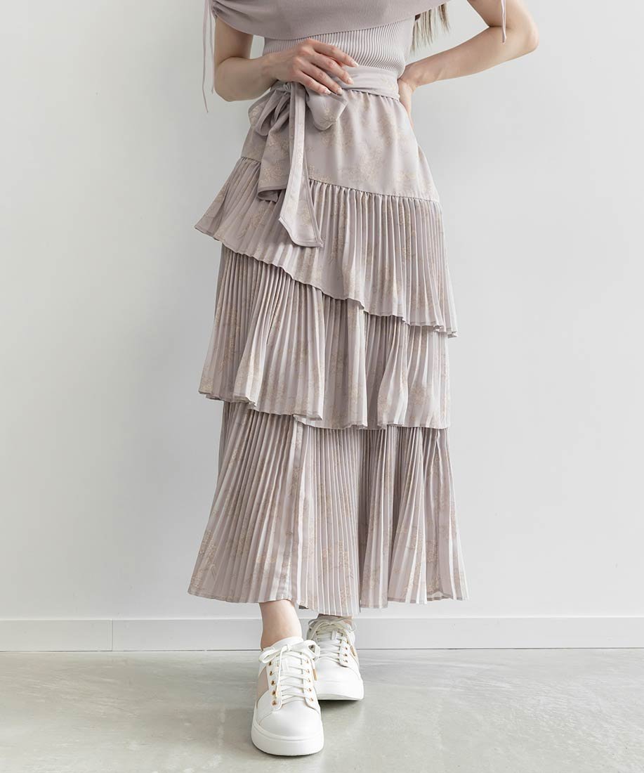 【ランダ/RANDA】のトワルドゥジュイティアードスカート インテリア・キッズ・メンズ・レディースファッション・服の通販 founy(ファニー) 　ファッション　Fashion　レディースファッション　Fashion for Women　スカート　Skirts　ティアードスカート　Tiered Skirts　アシンメトリー　Asymmetrical Style　クラシカル　Classical, Vintage-Inspired　シンプル　Simple, Minimal　フレア　Flare, Flared　プリーツ　Pleats, Pleated　エレガント 上品　Elegant　PINK|ID: prp329100004514255 ipo3291000000032712546
