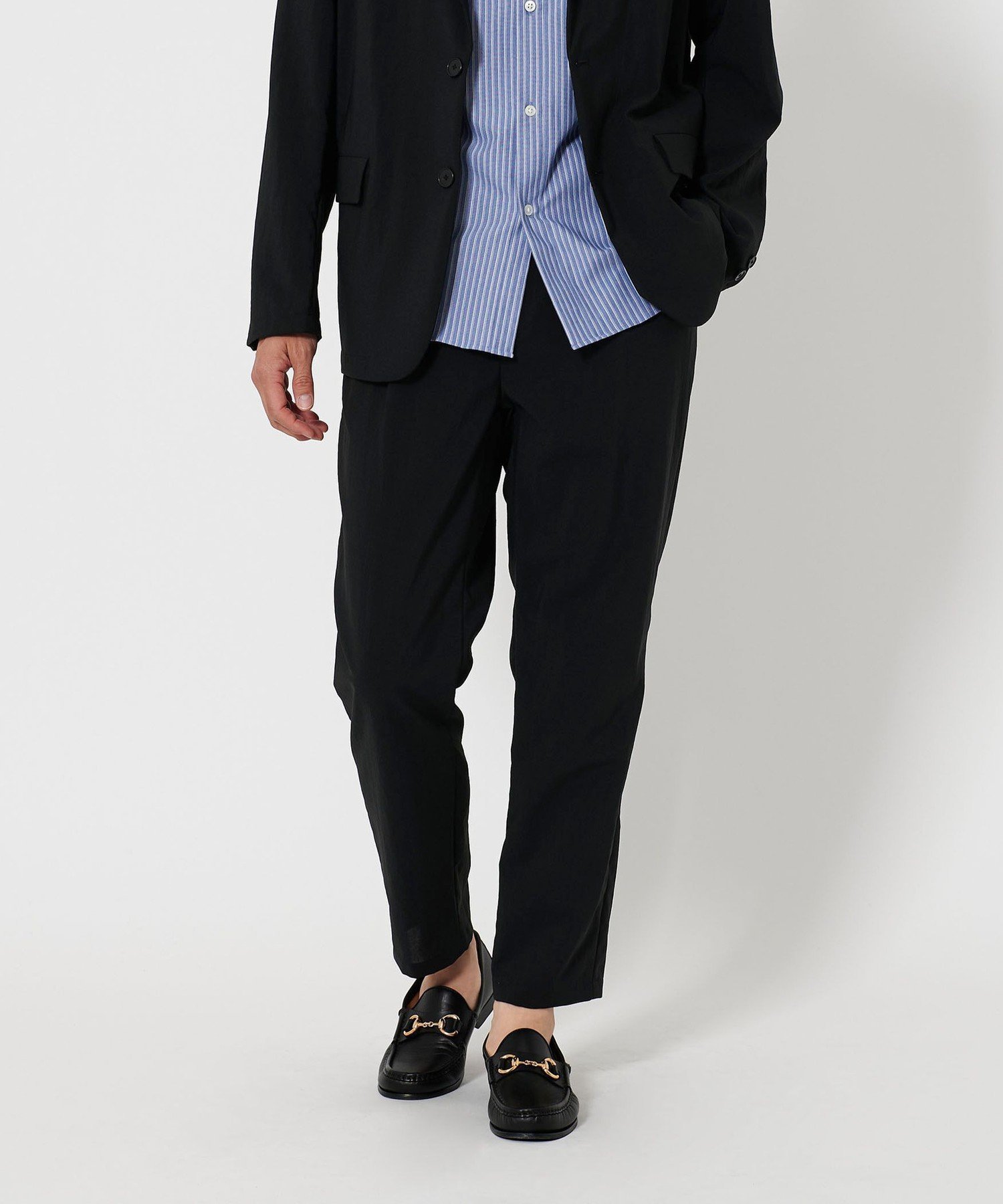 【ビューティ&ユース ユナイテッドアローズ/BEAUTY&YOUTH / UNITED ARROWS / MEN】のTORAY「リランチェ +」1P テーパード パンツ -ウォッシャブル セットアップ対応- インテリア・キッズ・メンズ・レディースファッション・服の通販 founy(ファニー) 　ファッション　Fashion　メンズファッション　MEN　ボトムス　Bottoms/Men　ウォッシャブル　Washable　クッション　Cushion　コイン　Coin　シャーリング　Shirring　ジャケット　Jacket　セットアップ　Set Up　テーパード　Tapered　ドローコード　Draw Cord　ハーフ　Half　ファブリック　Fabric　フィット　Fit　ポケット　Pocket　おすすめ　Recommend　夏　Summer　エレガント 上品　Elegant　BLACK|ID: prp329100004514649 ipo3291000000031957700