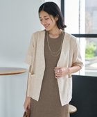 【スタイルデリ/STYLE DELI】の綿麻ノーカラー5分袖ジャケット オートミール|ID: prp329100004514877 ipo3291000000031899132