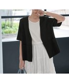 【スタイルデリ/STYLE DELI】の綿麻ノーカラー5分袖ジャケット ブラック|ID: prp329100004514877 ipo3291000000031899133
