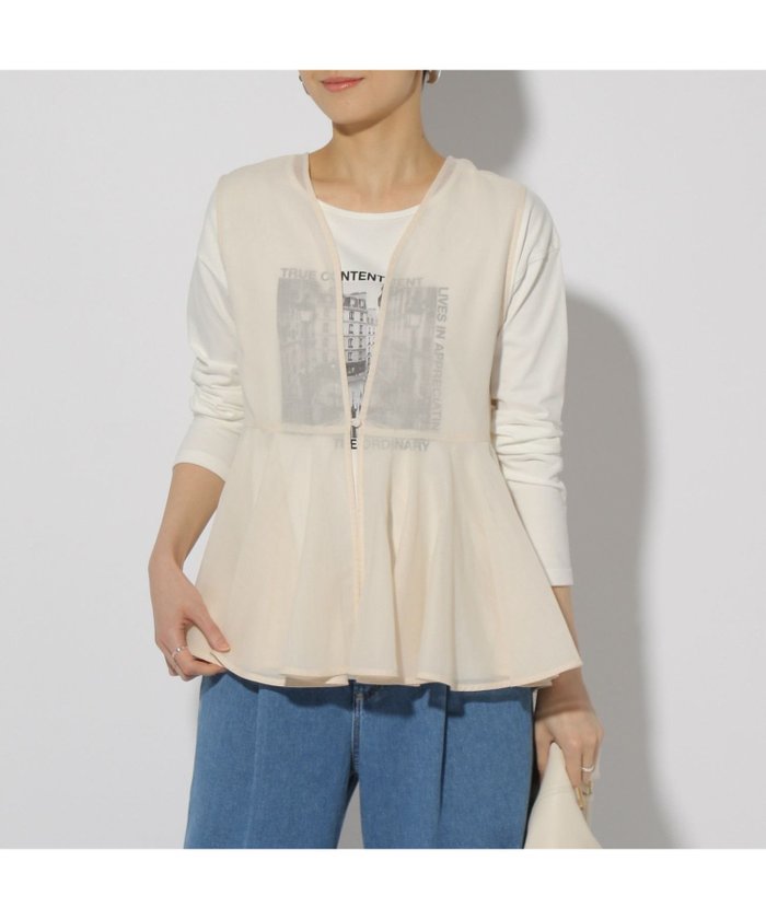 【エルーラ/Elura】のシアーペプラムジレ/327513 インテリア・キッズ・メンズ・レディースファッション・服の通販 founy(ファニー) https://founy.com/ ファッション Fashion レディースファッション WOMEN アウター Coat Outerwear トップス・カットソー Tops/Tshirt ベスト/ジレ Gilets/Vests インナー Inner カットソー Cut And Sew シアー Sheer シンプル Simple ジャケット Jacket ペプラム Peplum 再入荷 Restock/Back In Stock/Re Arrival |ID: prp329100004514886 ipo3291000000031899181