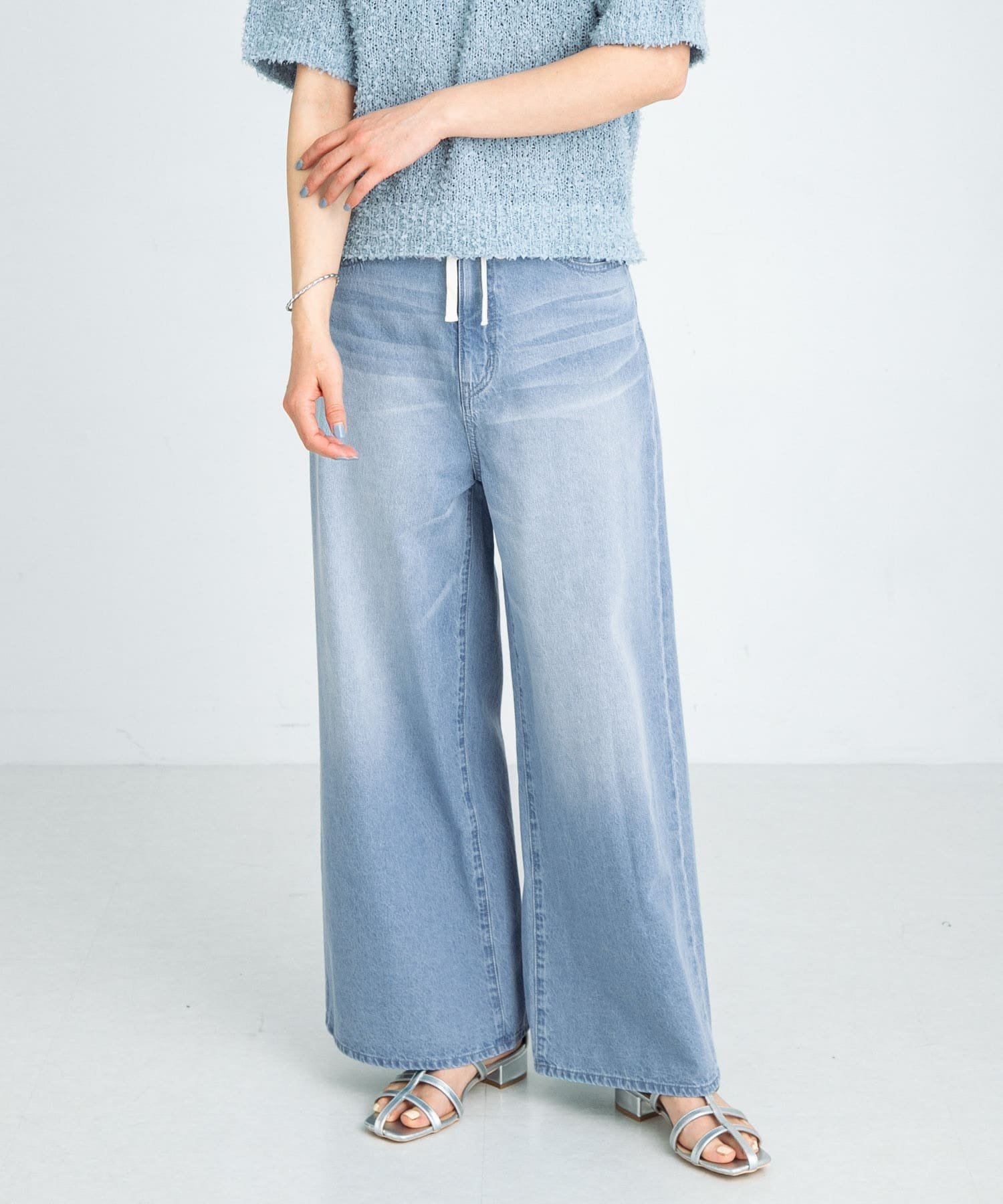 【サニーレーベル/Sonny Label / URBAN RESEARCH】の『34サイズ/低身長向けも展開』ライトオンスドロストワイドデニム インテリア・キッズ・メンズ・レディースファッション・服の通販 founy(ファニー) 　ファッション　Fashion　レディースファッション　Fashion for Women　2025年　2025　2025春夏・S/S　Spring/Summer 2025 SS25　おすすめ　Recommended / Our Picks　コンパクト　Compact, Small Size　ジーンズ　Jeans, Denim Pants　デニム　Denim, Jeans Material　フィット　Fit, Slim Fit　ベーシック　Basic, Essential　ワイド　Wide, Wide Fit　夏　Summer　S/S・春夏　SS, Spring/Summer, Warm Season　ライトインディゴ|ID: prp329100004514905 ipo3291000000032715470