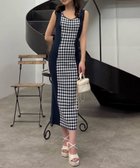 【ロイヤルパーティー/ROYAL PARTY】のギンガムチェックシェイプアップノースリーブニットタイトワンピース 人気、トレンドファッション・服の通販 founy(ファニー) ファッション Fashion レディースファッション WOMEN ワンピース Dress ギンガム Gingham チェック Check デコルテ Decolletage ビッグ Big フィット Fit フェミニン Feminine リボン Ribbon エレガント 上品 Elegant 無地 Plain Color thumbnail ネイビー|ID: prp329100004515289 ipo3291000000031903961
