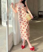 【ロイヤルパーティー/ROYAL PARTY】の花柄チュールギャザーキャミドレス ベージュ|ID: prp329100004515290 ipo3291000000031903973
