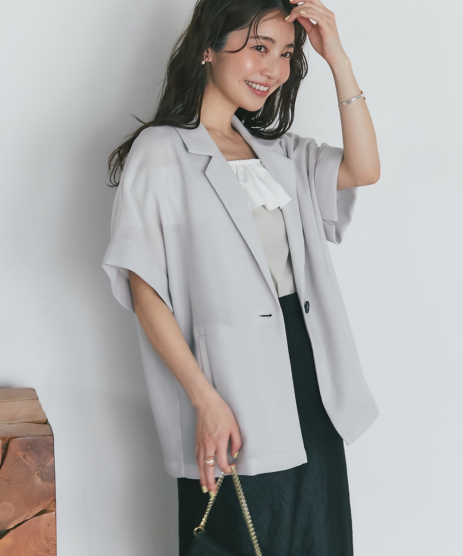 【ラブティックボンボン/La boutique BonBon】の【涼感抜群】メッシュハーフスリーブジャケット インテリア・キッズ・メンズ・レディースファッション・服の通販 founy(ファニー) 　ファッション　Fashion　レディースファッション　WOMEN　アウター　Coat Outerwear　ジャケット　Jackets　おすすめ　Recommend　サテン　Satin　サマー　Summer　シンプル　Simple　ジャケット　Jacket　スリーブ　Sleeve　タンク　Tank　デニム　Denim　ハーフ　Half　ポケット　Pocket　メッシュ　Mesh　リラックス　Relax　人気　Popularity　夏　Summer　ライトグレー|ID: prp329100004515316 ipo3291000000031904137