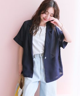 【ラブティックボンボン/La boutique BonBon】の【涼感抜群】メッシュハーフスリーブジャケット 人気、トレンドファッション・服の通販 founy(ファニー) ファッション Fashion レディースファッション Fashion for Women アウター Coat / Outerwear Collection レディースジャケット・軽アウター Jackets おすすめ Recommended / Our Picks サテン Satin, Glossy Fabric サマー Summer, Summer Style シンプル Simple, Minimal ジャケット Jacket, Outerwear スリーブ Sleeve, Long Sleeve / Short Sleeve タンク Tank Top, Sleeveless Top デニム Denim, Jeans Material ハーフ Half, Half-Length ポケット Pocket, Pocket Detail メッシュ Mesh, Net Fabric リラックス Relax, Relaxed Fit 人気 Popular, Best Seller 夏 Summer |ID:prp329100004515316