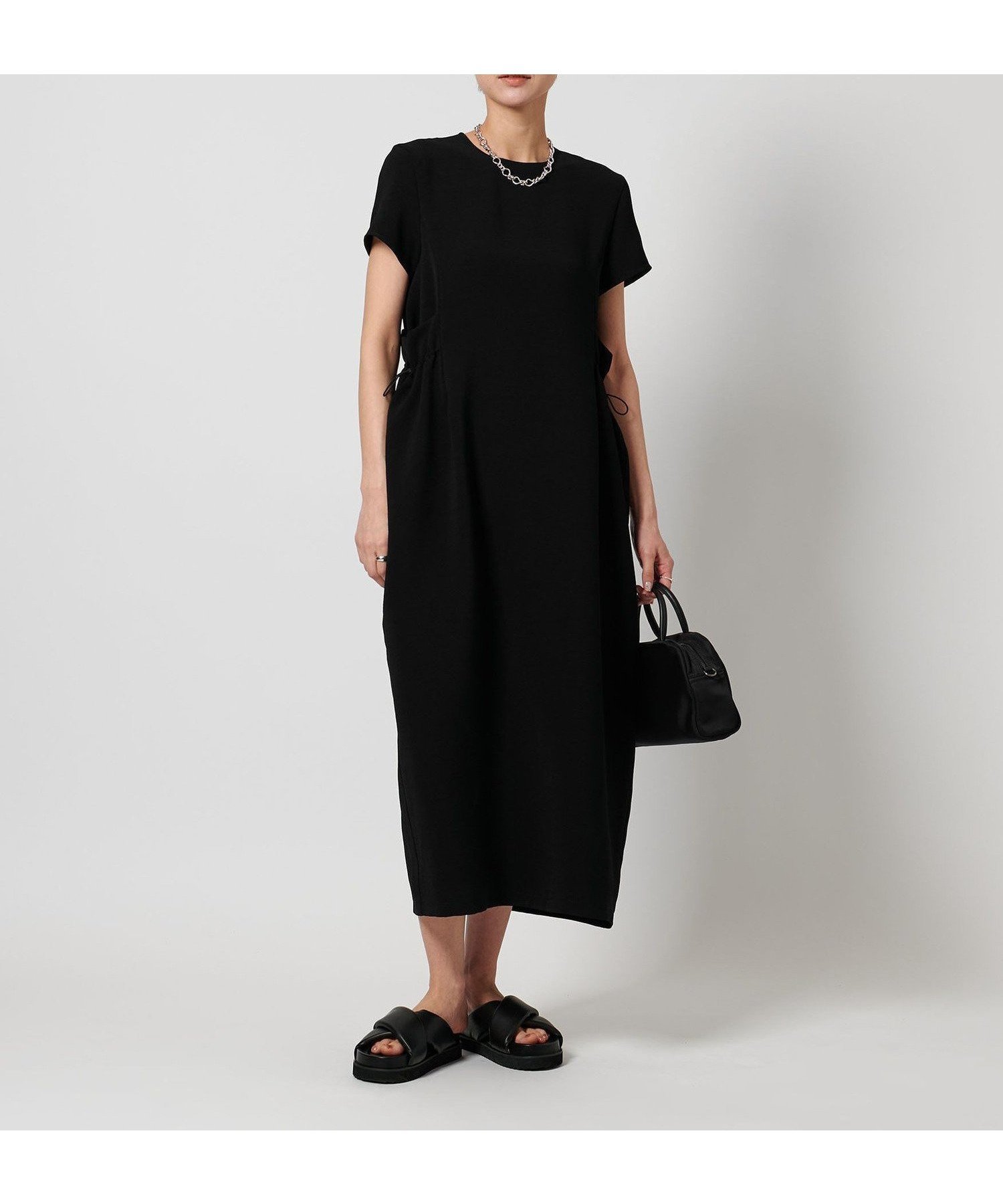 【ユナイテッドアローズ/UNITED ARROWS】のCOMFY ドロースト ワンピース インテリア・キッズ・メンズ・レディースファッション・服の通販 founy(ファニー) 　ファッション　Fashion　レディースファッション　WOMEN　ワンピース　Dress　ギャザー　Gather　スピンドル　Spindle　スポーティ　Sporty　ファブリック　Fabric　ポケット　Pocket　エレガント 上品　Elegant　人気　Popularity　ビジネス 仕事 通勤　Business　別注　Special Order　半袖　Short Sleeve　吸水　Water Absorption　BLACK|ID: prp329100004515317 ipo3291000000031904146