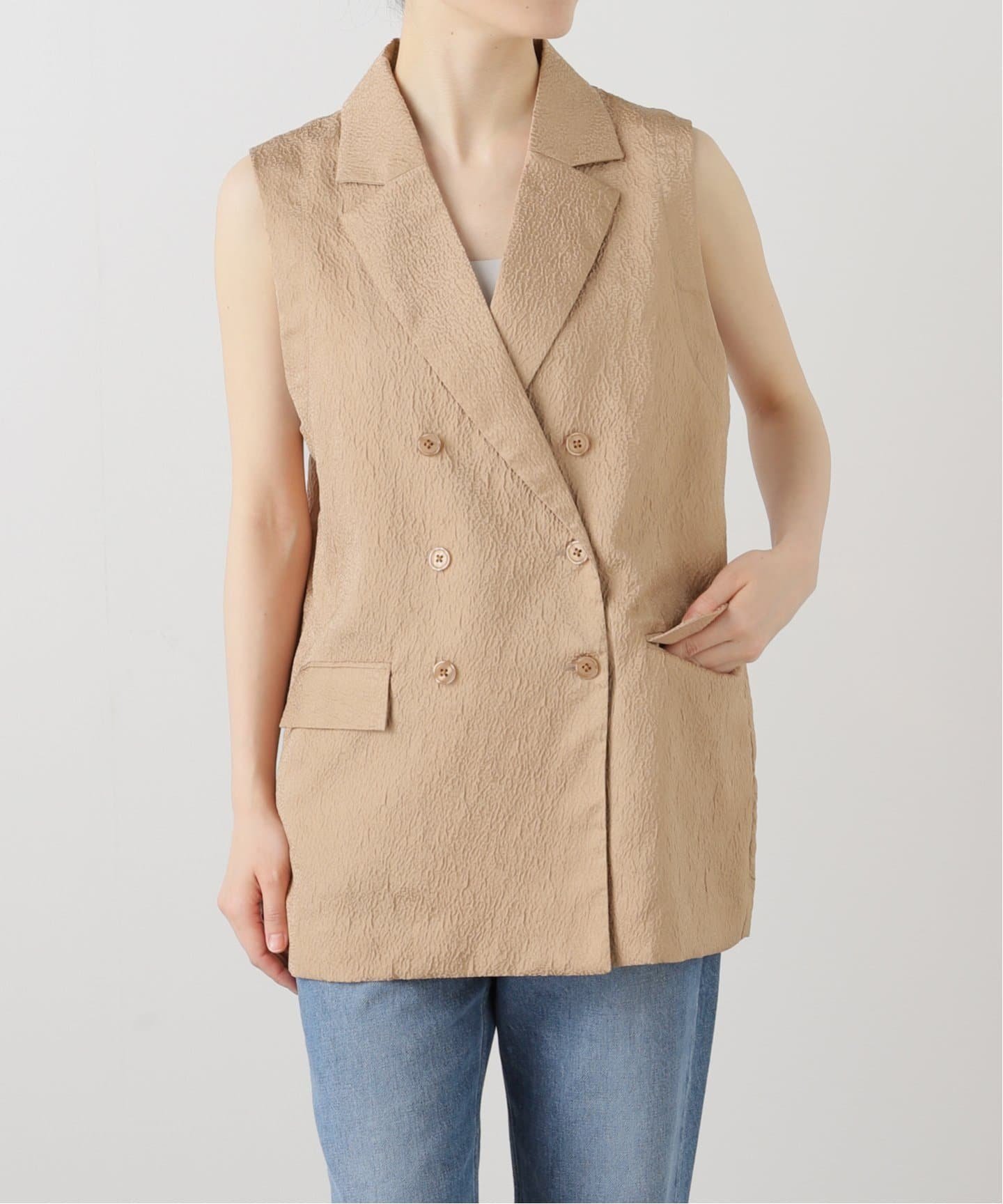 【ラ トータリテ/La TOTALITE】の【TORRAZZO DONNA/トラッゾドンナ】Jacquard long double vest インテリア・キッズ・メンズ・レディースファッション・服の通販 founy(ファニー) 　ファッション　Fashion　レディースファッション　WOMEN　アウター　Coat Outerwear　トップス・カットソー　Tops/Tshirt　ベスト/ジレ　Gilets/Vests　ベージュ|ID: prp329100004515324 ipo3291000000031904197