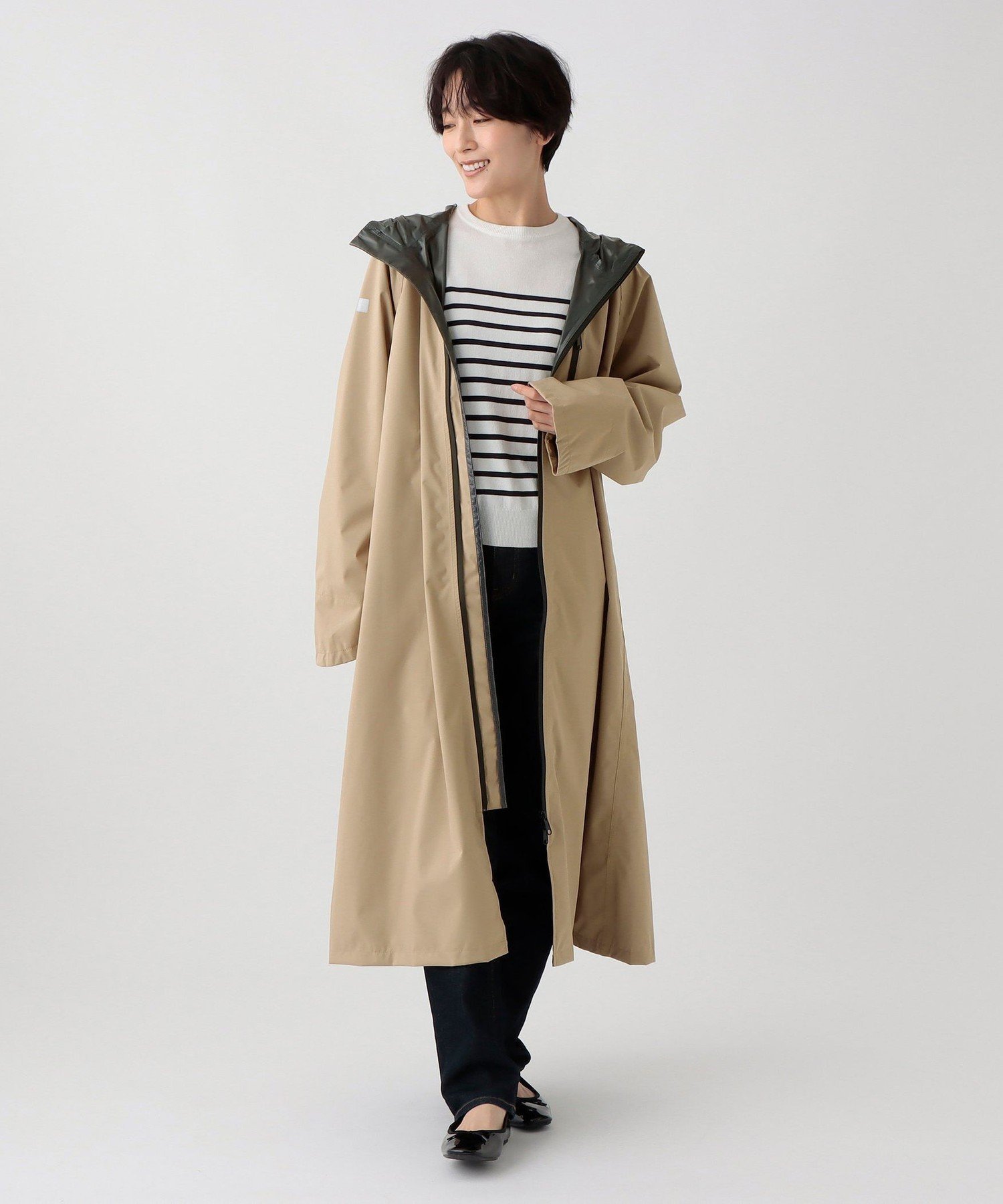 【アフタヌーンティー リビング/Afternoon Tea LIVING】のサイクルレインコート インテリア・キッズ・メンズ・レディースファッション・服の通販 founy(ファニー) 　ファッション　Fashion　レディースファッション　WOMEN　アウター　Coat Outerwear　コート　Coats　ストレッチ　Stretch　プリント　Print　プリーツ　Pleats　ベージュ|ID: prp329100004515327 ipo3291000000031904209