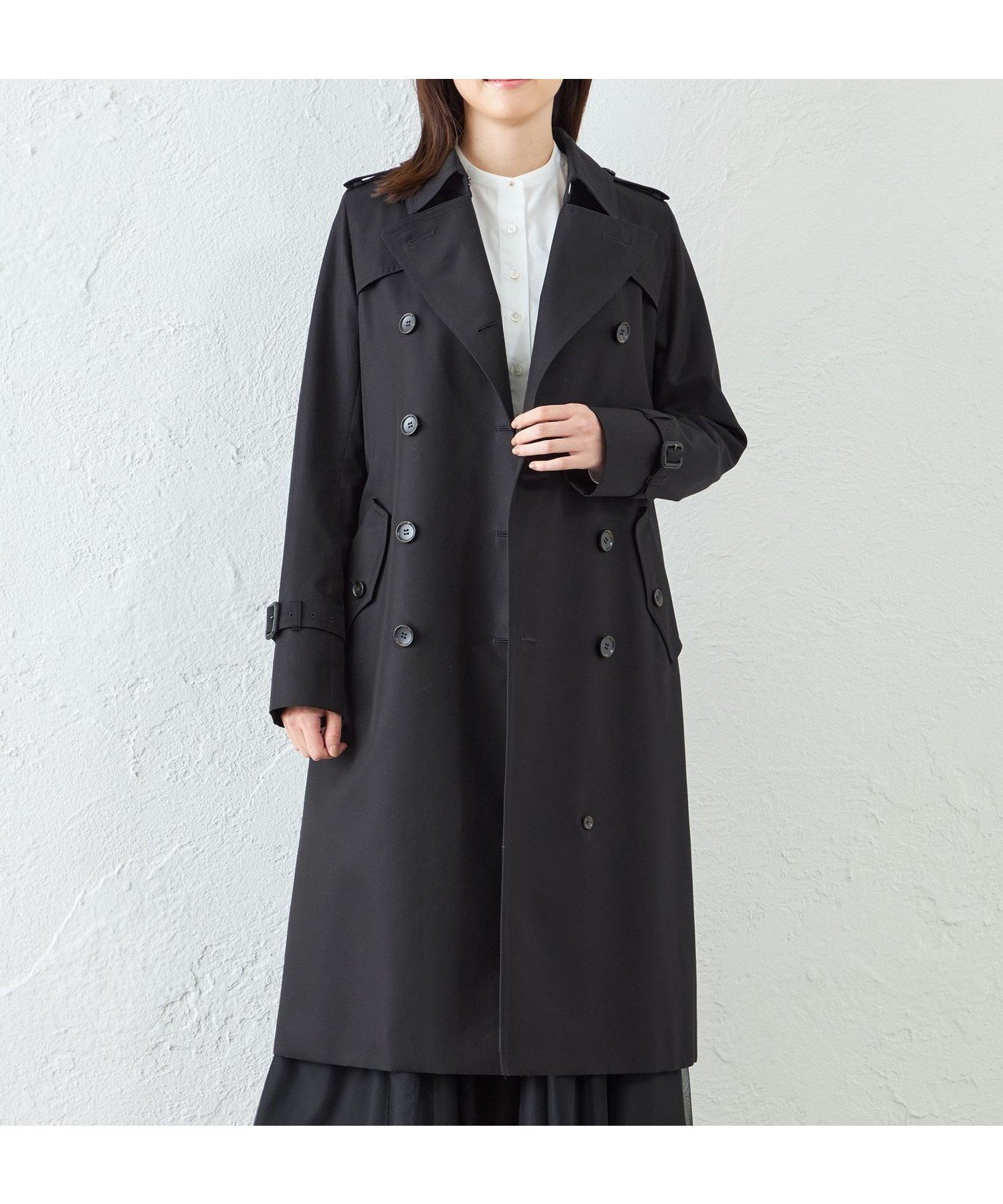 【サンヨーコート/SANYO COAT】の100年コート スタンダードモデル ダブルトレンチコート(ロング) インテリア・キッズ・メンズ・レディースファッション・服の通販 founy(ファニー) 　ファッション　Fashion　レディースファッション　WOMEN　アウター　Coat Outerwear　コート　Coats　トレンチコート　Trench Coats　エレガント 上品　Elegant　スタンダード　Standard　ダブル　Double　プリーツ　Pleats　ポケット　Pocket　ライナー　Liner　ロング　Long　ネイビー|ID: prp329100004515340 ipo3291000000031904289