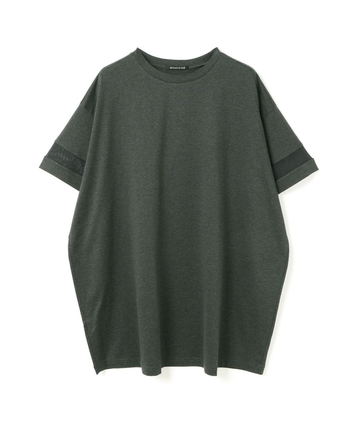【マーコート/MARcourt】のmizuiro ind メッシュスリーブチュニックワンピース インテリア・キッズ・メンズ・レディースファッション・服の通販 founy(ファニー) 　ファッション　Fashion　レディースファッション　WOMEN　ワンピース　Dress　チュニック　Tunic　カットソー　Cut And Sew　シンプル　Simple　チュニック　Tunic　ボックス　Box　ポケット　Pocket　メッシュ　Mesh　人気　Popularity　夏　Summer　定番　Standard　無地　Plain Color　ダークグレー|ID: prp329100004515356 ipo3291000000031904460
