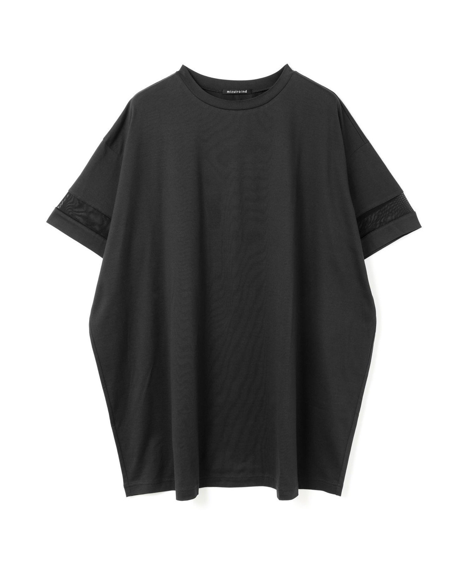 【マーコート/MARcourt】のmizuiro ind メッシュスリーブチュニックワンピース インテリア・キッズ・メンズ・レディースファッション・服の通販 founy(ファニー) 　ファッション　Fashion　レディースファッション　WOMEN　ワンピース　Dress　チュニック　Tunic　カットソー　Cut And Sew　シンプル　Simple　チュニック　Tunic　ボックス　Box　ポケット　Pocket　メッシュ　Mesh　人気　Popularity　夏　Summer　定番　Standard　無地　Plain Color　ブラック|ID: prp329100004515356 ipo3291000000031904462