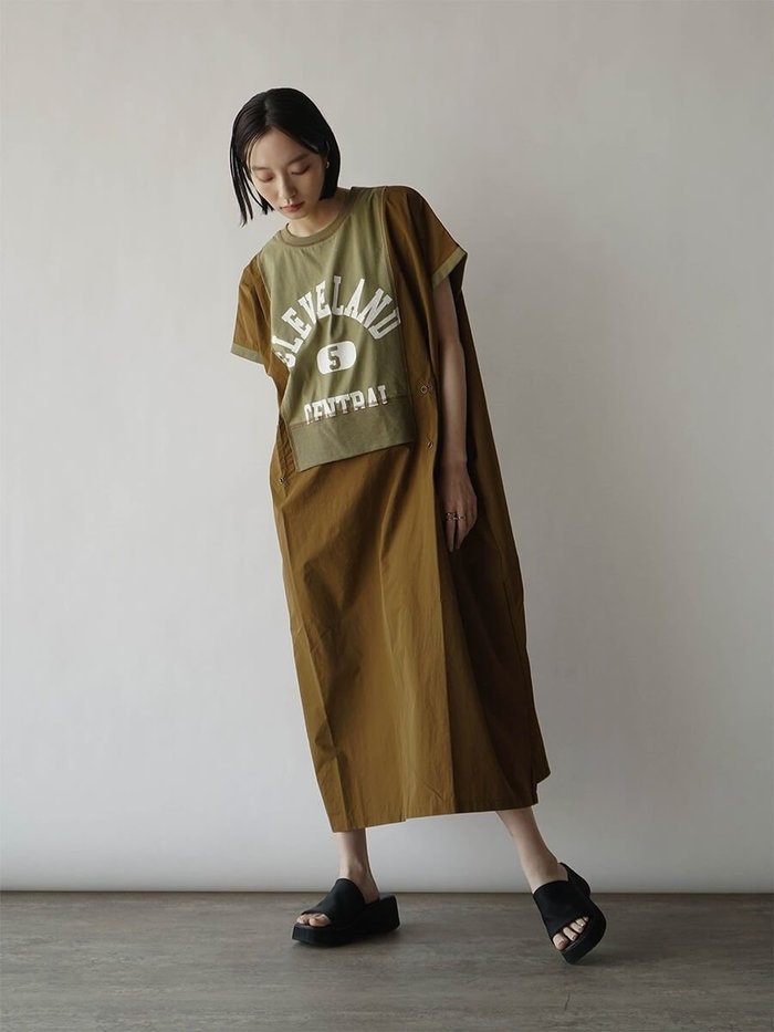 【ラシュッド/LASUD】の異素材ドッキングロゴ2wayワンピース インテリア・キッズ・メンズ・レディースファッション・服の通販 founy(ファニー) https://founy.com/ ファッション Fashion レディースファッション WOMEN ワンピース Dress ドッキング Docking フロント Front ポケット Pocket リラックス Relax 軽量 Lightweight |ID: prp329100004515387 ipo3291000000031904677