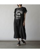 【ラシュッド/LASUD】の異素材ドッキングロゴ2wayワンピース チャコールグレー|ID: prp329100004515387 ipo3291000000031904680