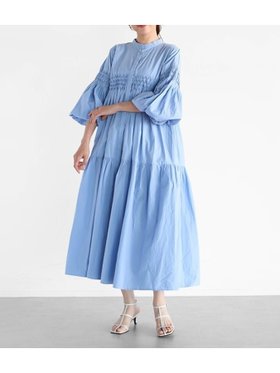【ヴァン/Vin】のハンドスモッキングギャザーワンピース 人気、トレンドファッション・服の通販 founy(ファニー) ファッション Fashion レディースファッション WOMEN ワンピース Dress インド India スモッキング Smocking ハンド Hand ロング Long ワーク Work |ID:prp329100004515390