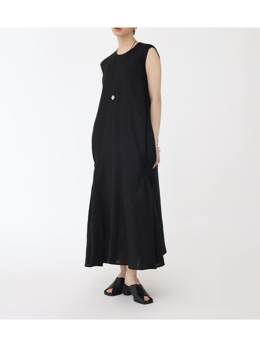 【ラシュッド/LASUD】のサイドピンタックロングワンピース インテリア・キッズ・メンズ・レディースファッション・服の通販 founy(ファニー) 　ファッション　Fashion　レディースファッション　WOMEN　ワンピース　Dress　アクセサリー　Accessories　ドレープ　Drape　ノースリーブ　No Sleeve　エレガント 上品　Elegant　夏　Summer　ブラック|ID: prp329100004515401 ipo3291000000031904733