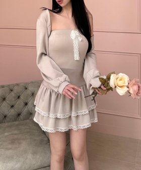 【ロイヤルパーティー/ROYAL PARTY】のティアードベアボレロアンサンブルミニワンピース 人気、トレンドファッション・服の通販 founy(ファニー) ファッション Fashion レディースファッション WOMEN アウター Coat Outerwear ボレロ Bolero jackets アンサンブル Ensemble |ID:prp329100004515430