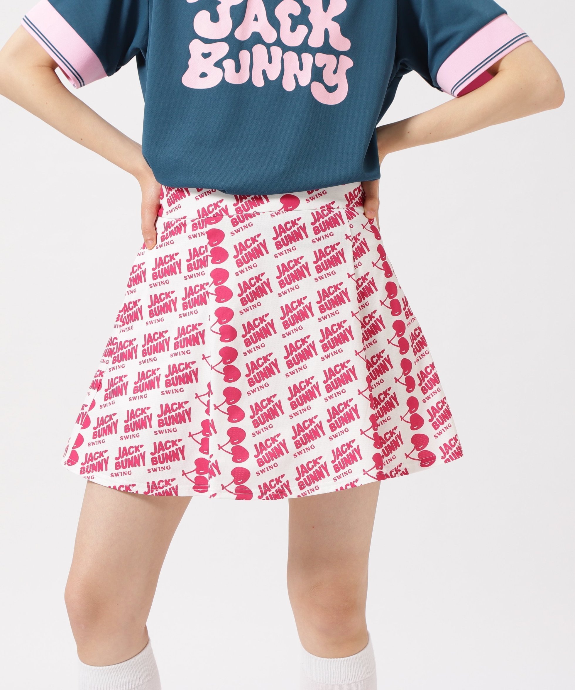 【ジャックバニー/Jack Bunny】のフルーツロゴ柄プリント Peメッシュ天竺Dot Airフレアースカート インテリア・キッズ・メンズ・レディースファッション・服の通販 founy(ファニー) 　ファッション　Fashion　レディースファッション　WOMEN　スカート　Skirt　おすすめ　Recommend　ゴルフ　Golf　ストレッチ　Stretch　フレアースカート　Flared Skirt　プリント　Print　ボトム　Bottom　ポロシャツ　Polo Shirt　メッシュ　Mesh　夏　Summer　軽量　Lightweight　ピンク|ID: prp329100004515508 ipo3291000000031905640