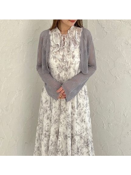 【スナイデル/SNIDEL】のクロップドフリルカーディガン インテリア・キッズ・メンズ・レディースファッション・服の通販 founy(ファニー) 　ファッション　Fashion　レディースファッション　WOMEN　トップス・カットソー　Tops/Tshirt　カーディガン　Cardigans　エレガント 上品　Elegant　トレンド　Trend　フレア　Flare　フロント　Front　ラベンダー　Lavender　リボン　Ribbon　ロマンティック　Romantic　人気　Popularity　今季　This Season　定番　Standard　GRY[006]|ID: prp329100004515694 ipo3291000000031996650