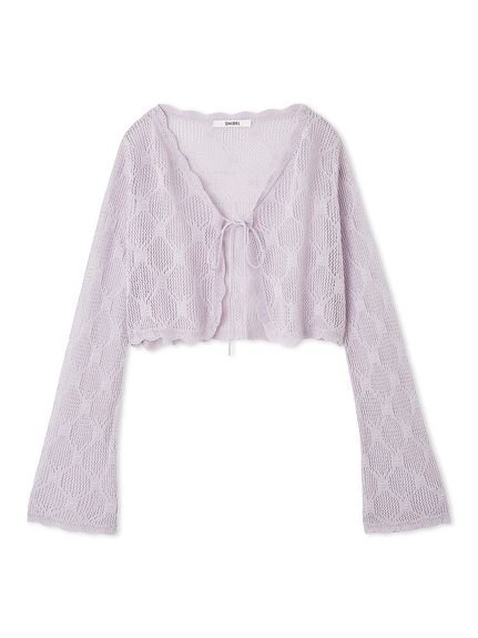 【スナイデル/SNIDEL】のクロップドフリルカーディガン インテリア・キッズ・メンズ・レディースファッション・服の通販 founy(ファニー) 　ファッション　Fashion　レディースファッション　WOMEN　トップス・カットソー　Tops/Tshirt　カーディガン　Cardigans　エレガント 上品　Elegant　トレンド　Trend　フレア　Flare　フロント　Front　ラベンダー　Lavender　リボン　Ribbon　ロマンティック　Romantic　人気　Popularity　今季　This Season　定番　Standard　LAV[071]|ID: prp329100004515694 ipo3291000000031996651