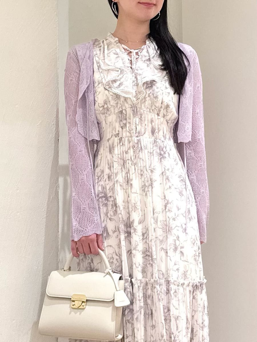 【スナイデル/SNIDEL】のクロップドフリルカーディガン インテリア・キッズ・メンズ・レディースファッション・服の通販 founy(ファニー) 　ファッション　Fashion　レディースファッション　Fashion for Women　トップス・カットソー　Cut & Sew Tops　カーディガン・羽織り　Layered Style Cardigans　エレガント 上品　Elegant　トレンド　Trend, Trending Now　フレア　Flare, Flared　フロント　Front, Front Design　ラベンダー　Lavender　リボン　Ribbon, Bow　ロマンティック　Romantic, Feminine Style　人気　Popular, Best Seller　今季　This Season, Current Season　定番　Standard, Basic Item　LAV[071]|ID: prp329100004515694 ipo3291000000033160077