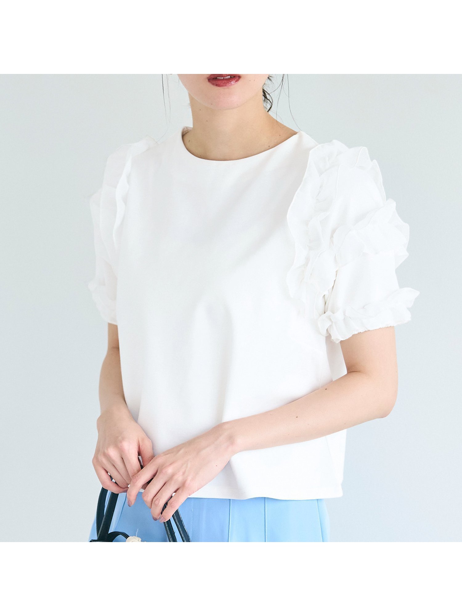【コカ/COCA】の袖フリル半袖トップス インテリア・キッズ・メンズ・レディースファッション・服の通販 founy(ファニー) 　ファッション　Fashion　レディースファッション　WOMEN　トップス・カットソー　Tops/Tshirt　フリル　Frills　半袖　Short Sleeve　White|ID: prp329100004515767 ipo3291000000031910103