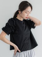 【コカ/COCA】の袖フリル半袖トップス Black|ID: prp329100004515767 ipo3291000000031910106
