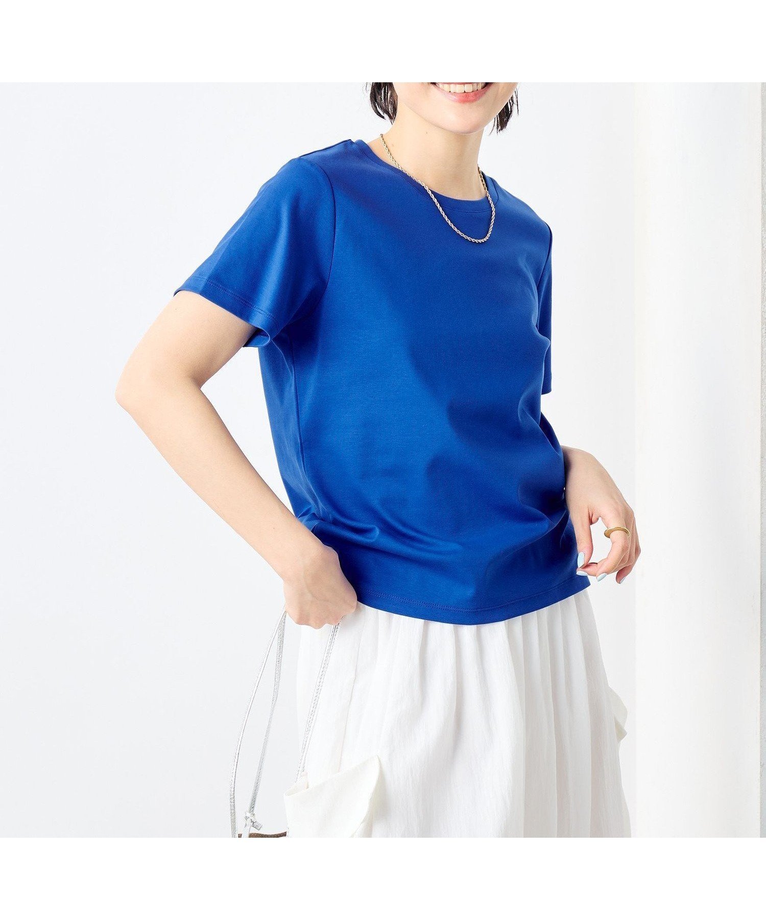 【ノーリーズ/NOLLEY'S】の高機能 LA+スムースTシャツ インテリア・キッズ・メンズ・レディースファッション・服の通販 founy(ファニー) 　ファッション　Fashion　レディースファッション　Fashion for Women　トップス・カットソー　Cut & Sew Tops　シャツ・ブラウス・オフィスカジュアル　Elegant Blouses & Button-Ups　ロングTシャツ・Tシャツ　Longline T-Shirts & Tees　カットソー　Cut and Sewn Top　コンパクト　Compact, Small Size　プレーン　Plain, Simple　ボトム　Bottoms, Lower Wear　おすすめ　Recommended / Our Picks　夏　Summer　2025年　2025　2025春夏・S/S　Spring/Summer 2025 SS25　ブルー|ID: prp329100004515783 ipo3291000000032740328