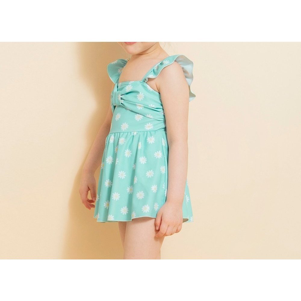 【ブランシェス/branshes / KIDS】の【水着】リボンアクセント総柄ワンピース インテリア・キッズ・メンズ・レディースファッション・服の通販 founy(ファニー) 　ファッション　Fashion　キッズファッション　KIDS　ガーリー　Girly　フリル　Frills　リボン　Ribbon　水着　Swimsuit　ブルー|ID: prp329100004515837 ipo3291000000031910939