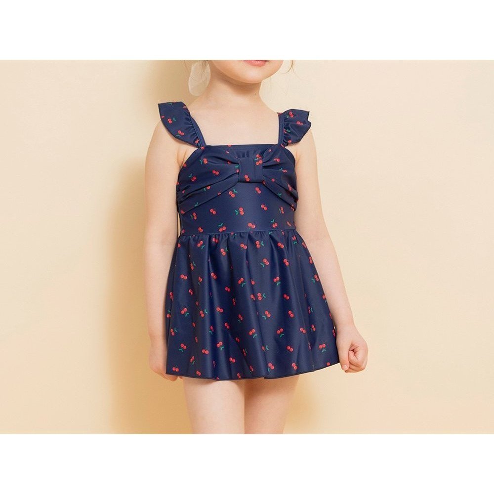 【ブランシェス/branshes / KIDS】の【水着】リボンアクセント総柄ワンピース インテリア・キッズ・メンズ・レディースファッション・服の通販 founy(ファニー) 　ファッション　Fashion　キッズファッション　KIDS　ガーリー　Girly　フリル　Frills　リボン　Ribbon　水着　Swimsuit　ネイビーブルー|ID: prp329100004515837 ipo3291000000031910940