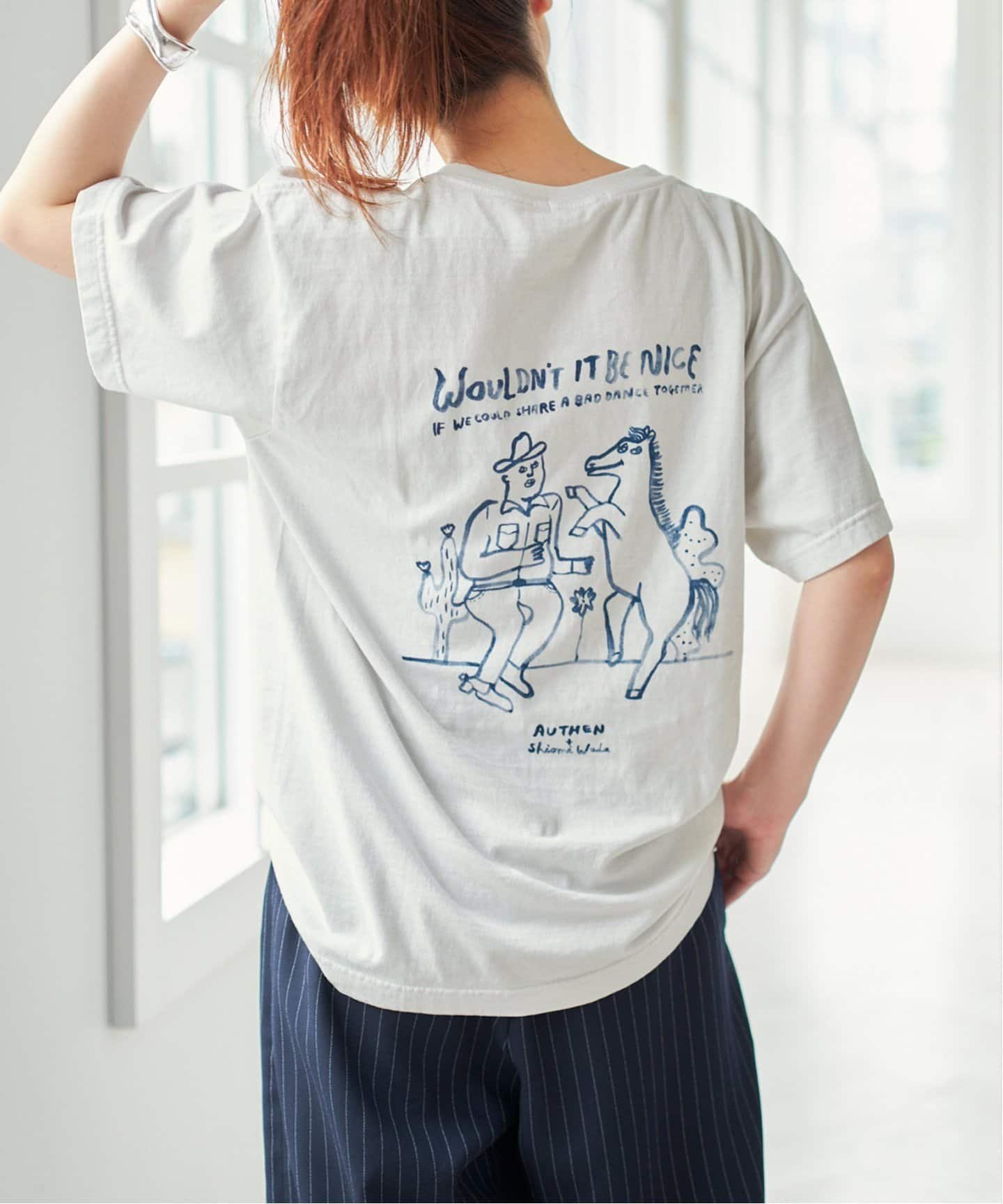 【スピック&スパン/Spick & Span】のAUTHEN / オーセン*Shiomi Wada NICE T-SHIRT インテリア・キッズ・メンズ・レディースファッション・服の通販 founy(ファニー) 　ファッション　Fashion　レディースファッション　WOMEN　トップス・カットソー　Tops/Tshirt　シャツ/ブラウス　Shirts/Blouses　ロング / Tシャツ　T-Shirts　ホワイト|ID: prp329100004516009 ipo3291000000031912765