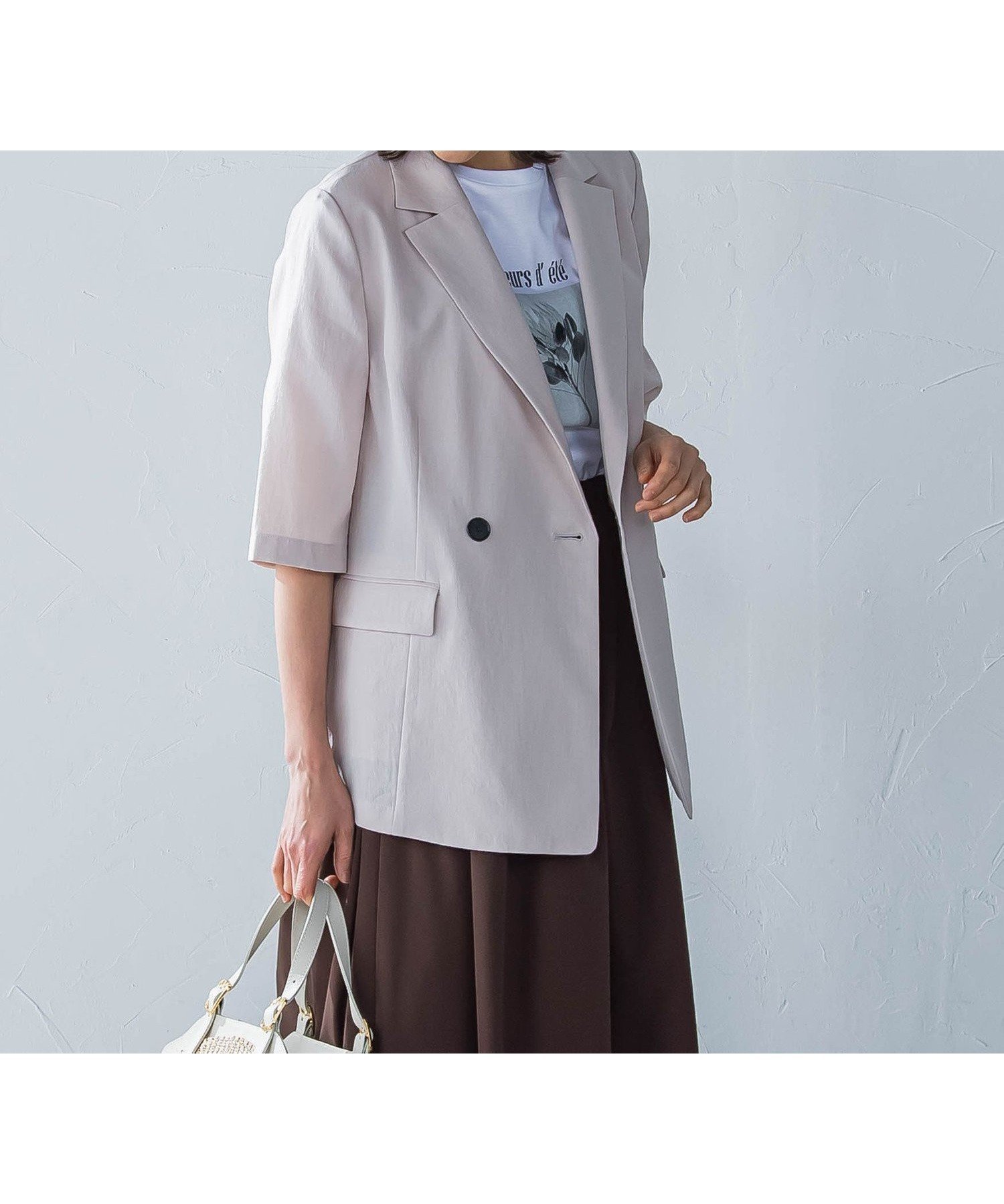 【ロートレ アモン/LAUTRE AMONT】のハーフスリーブストレッチジャケット≪手洗い可能≫ インテリア・キッズ・メンズ・レディースファッション・服の通販 founy(ファニー) 　ファッション　Fashion　レディースファッション　WOMEN　アウター　Coat Outerwear　ジャケット　Jackets　おすすめ　Recommend　ジャケット　Jacket　トレンド　Trend　バランス　Balance　エレガント 上品　Elegant　夏　Summer　軽量　Lightweight　ビジネス 仕事 通勤　Business　ベージュ|ID: prp329100004516087 ipo3291000000031913577