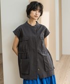 【メイソングレイ/MAYSON GREY】のコットンリネンワークジレ≪手洗い可能≫ チャコールグレー|ID: prp329100004516445 ipo3291000000031917426
