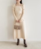 【ランダ/RANDA】の【選べる丈感】スクエアネックニットワンピース BEIGE|ID: prp329100004516519 ipo3291000000033585655