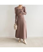 【ランダ/RANDA】の【選べる丈感】スクエアネックニットワンピース BROWN|ID: prp329100004516519 ipo3291000000033585657