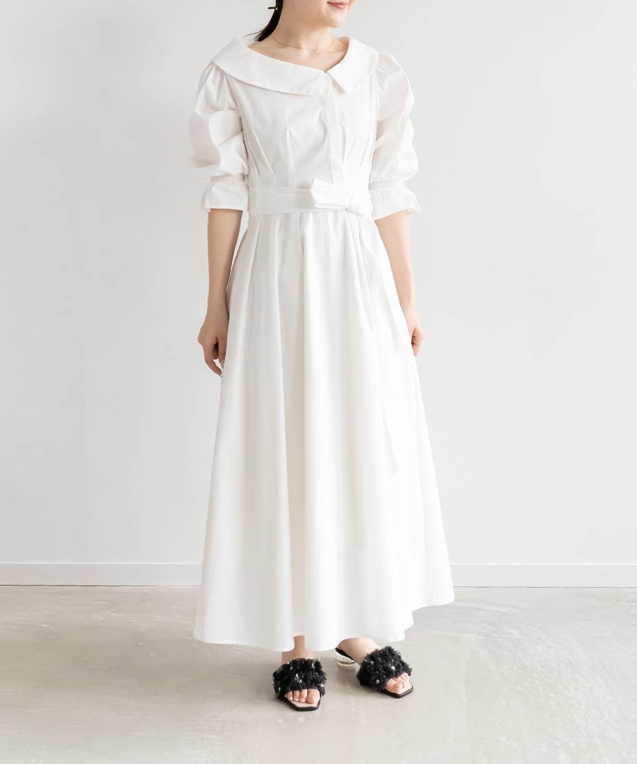 【ランダ/RANDA】のウエストタックシャツワンピース インテリア・キッズ・メンズ・レディースファッション・服の通販 founy(ファニー) 　ファッション　Fashion　レディースファッション　Fashion for Women　ワンピース　Dresses　シャツワンピース / 1枚で着映えコーデ　Shirt Dresses　アシンメトリー　Asymmetrical Style　シューズ　Shoes, Footwear　スリーブ　Sleeve, Long Sleeve / Short Sleeve　デコルテ　Décolleté, Neckline　フレア　Flare, Flared　リボン　Ribbon, Bow　WHITE|ID: prp329100004516569 ipo3291000000033585705
